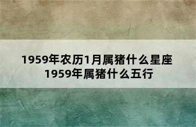 1959年农历1月属猪什么星座 1959年属猪什么五行